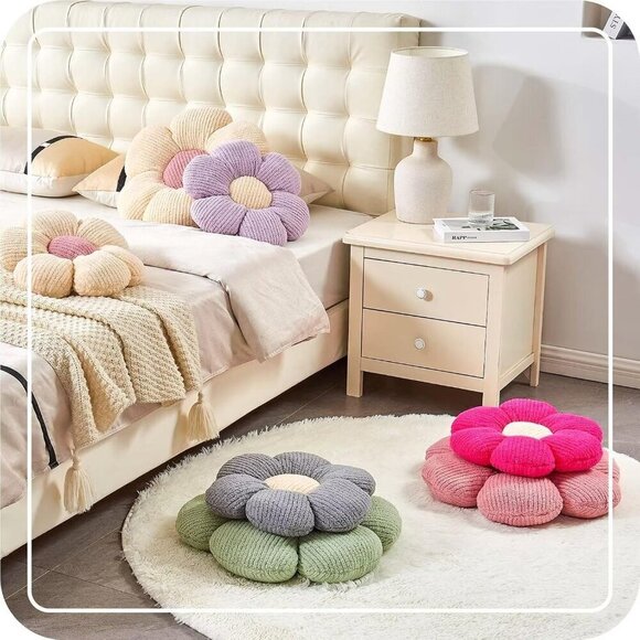 14.9" Flower Pillow Decor Cute Flower Shaped Floor Pillow Aesthetic Flower - Picture 6 of 6